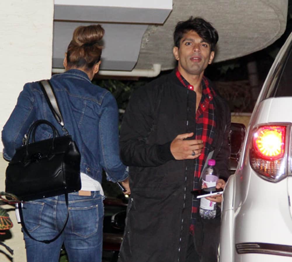 Bipasha Basu and karan singh grover spotted outside a suburban hospital