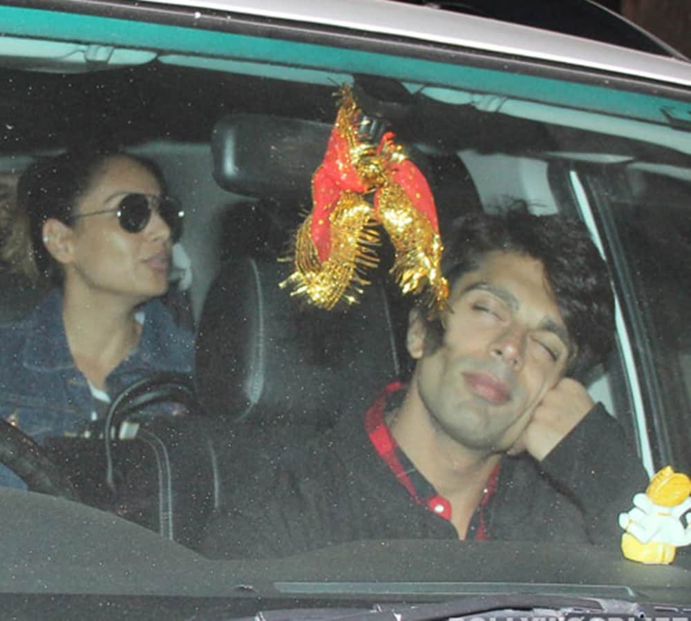 Bipasha Basu and karan singh grover spotted outside a suburban hospital