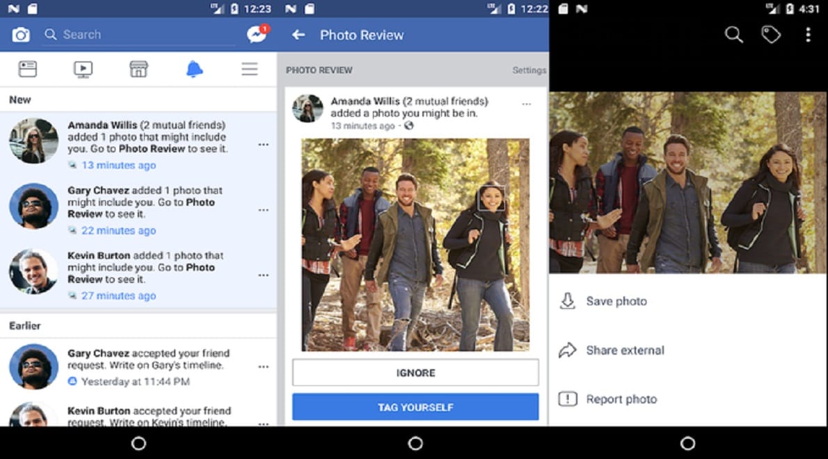 Facebook launched a new facial recognition feature called Photo Review