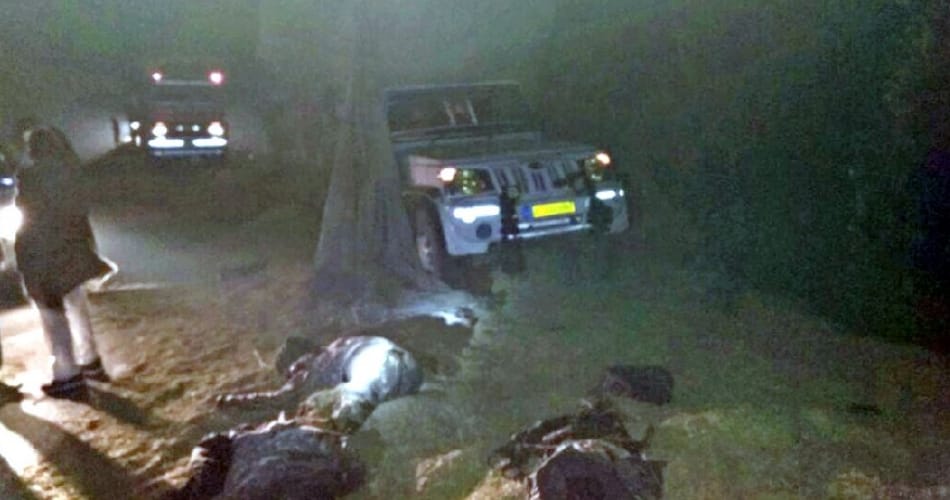 road accident, truck crushed four people in hisar
