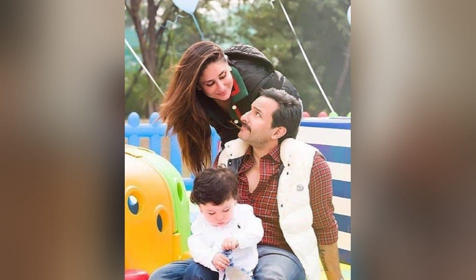 taimur ali khan cuts his first birthday cake with parents at Pataudi Palace