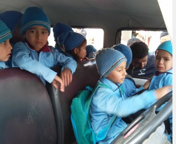 Capacity of eight, 22 children aboard the van