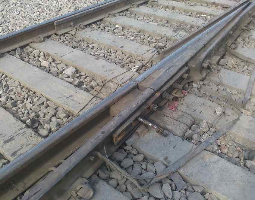 Loose nuts bolt of track, passing trains