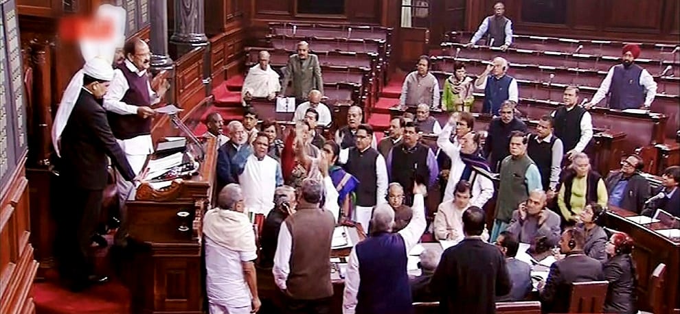 Loksabha and Rajya Sabha adjourned after Congress MPs walked up to the well 