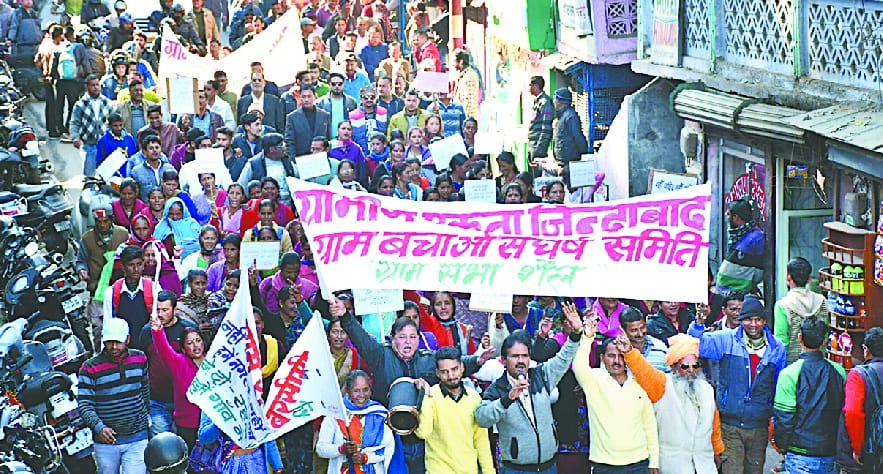 Procession against joining the municipality