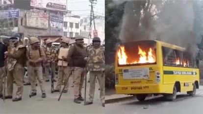 police stand out ised the campus when outrage in BHU
