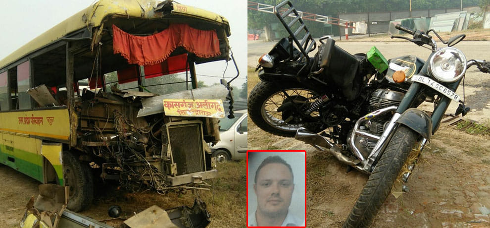 many vehicles collides on yamuna expressway as fog, one australian citizen died in fatal accident