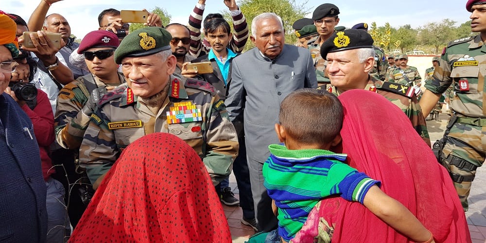 army chief bipin rawat visits barmer spokes  on kashmir issue and pakistan 