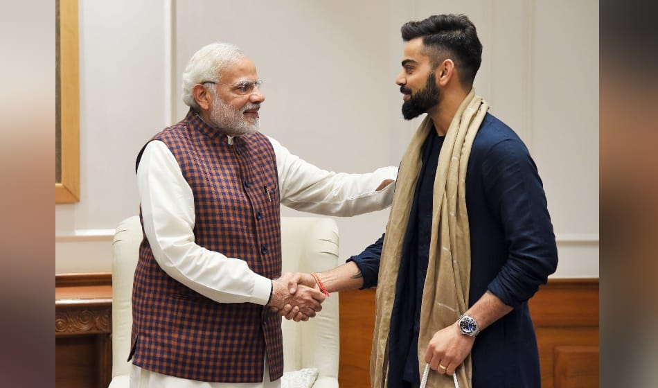 pm modi attended reception of virat and anushka