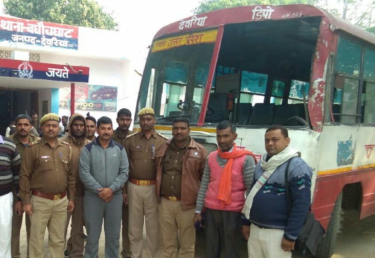 रोडवेज की चोरी हुई बस,कुशीनगर से बरामद