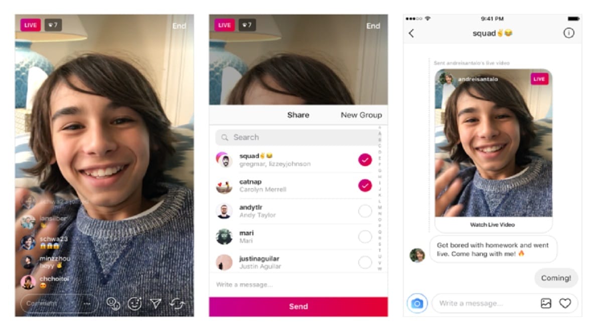 Instagram live videos
