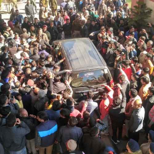 BJP core committe meeting in shimla party workers raise slogans