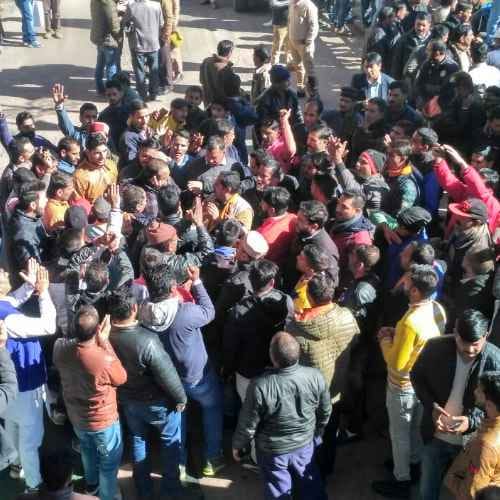 BJP core committe meeting in shimla party workers raise slogans