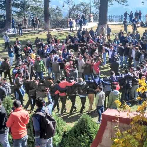 BJP core committe meeting in shimla party workers raise slogans