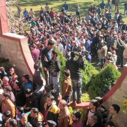 BJP core committe meeting in shimla party workers raise slogans
