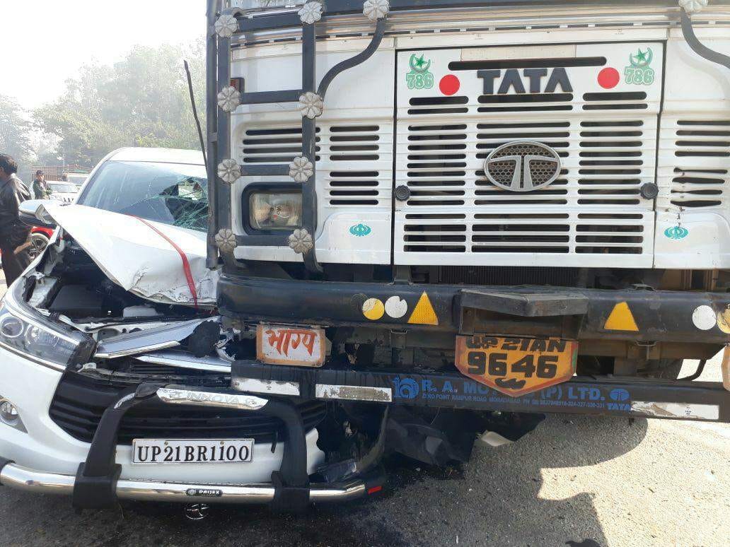 member of legislative cpuncil's car accident with truck