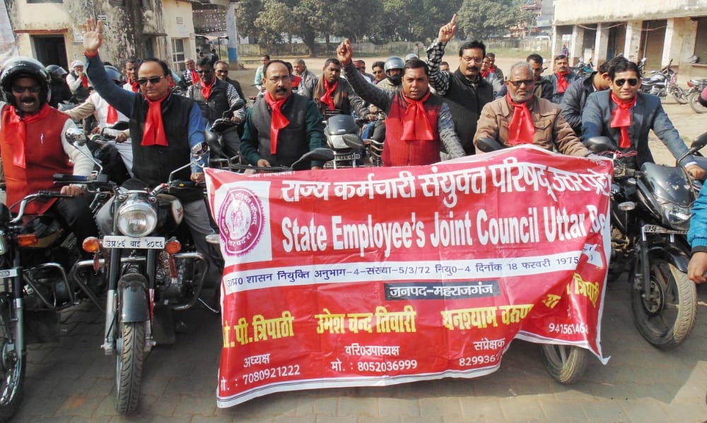 employees reveals bike procession