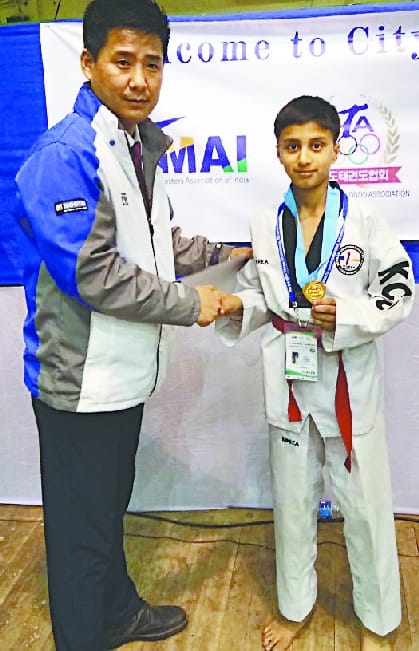 Ayush won Silver in international Taekwondo contest