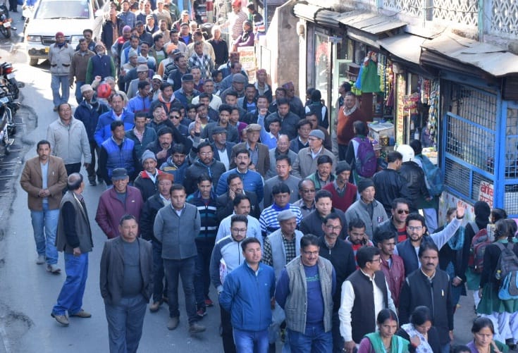 Procession in town, SSP office hoop