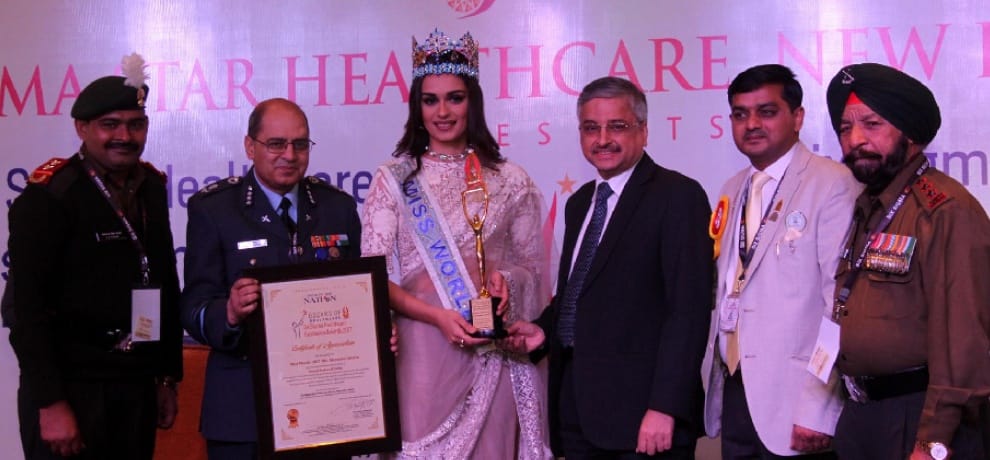 manushi chhillar attended six sigma healthcare summit in delhi