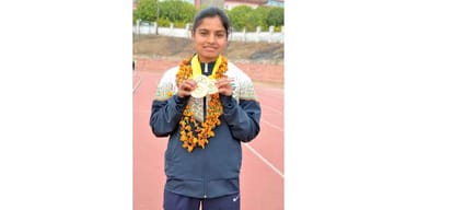 Seema won three gold medal in national athletics championship 