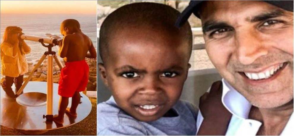 Akshay Kumar posts an adorable picture of Nitara and Valentino 2.0 from Cape Town