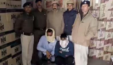 शराब तस्करी का भंडाफोड़ ट्रक से पकड़ी 495 पेटियां
