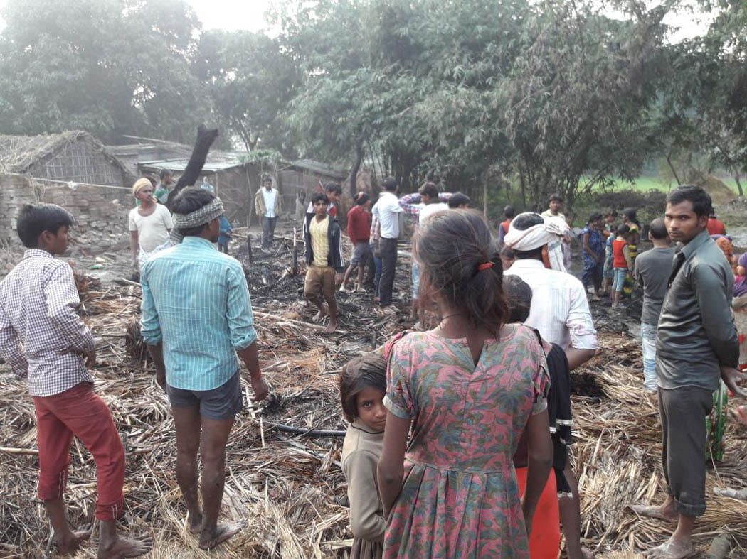 fire water huts of five people
