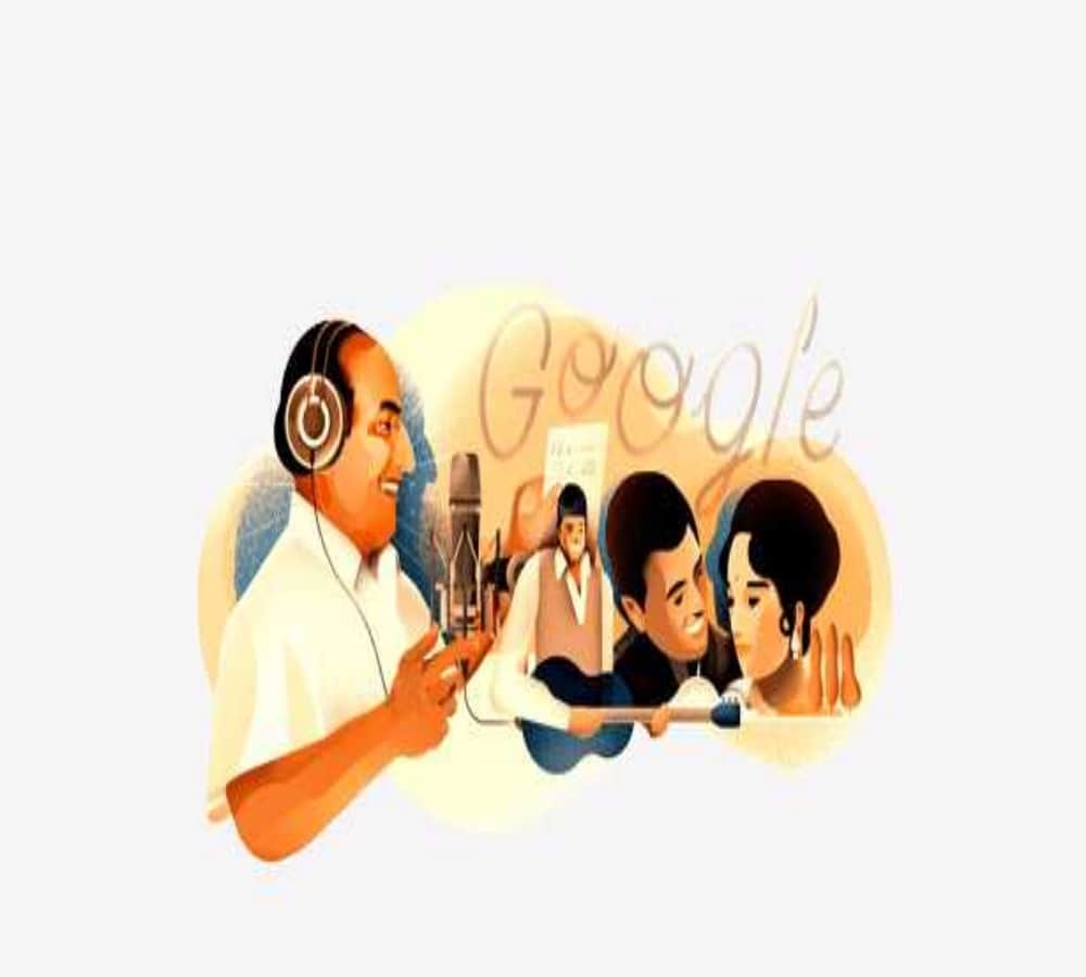 google doodle today 93rd birthday of mohammad rafi 