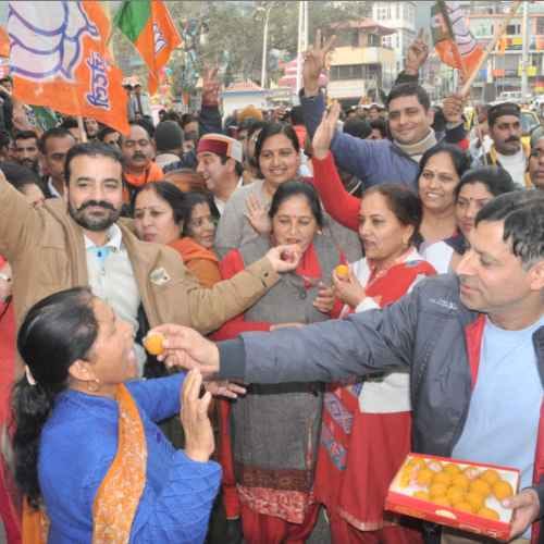 Celebration in Himachal after jairam thakur declared chief minister
