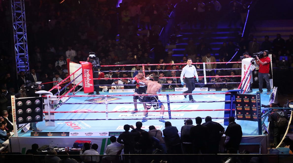 vijendra singh vs ernest amuzu match- pictures of rajasthan rumble 
