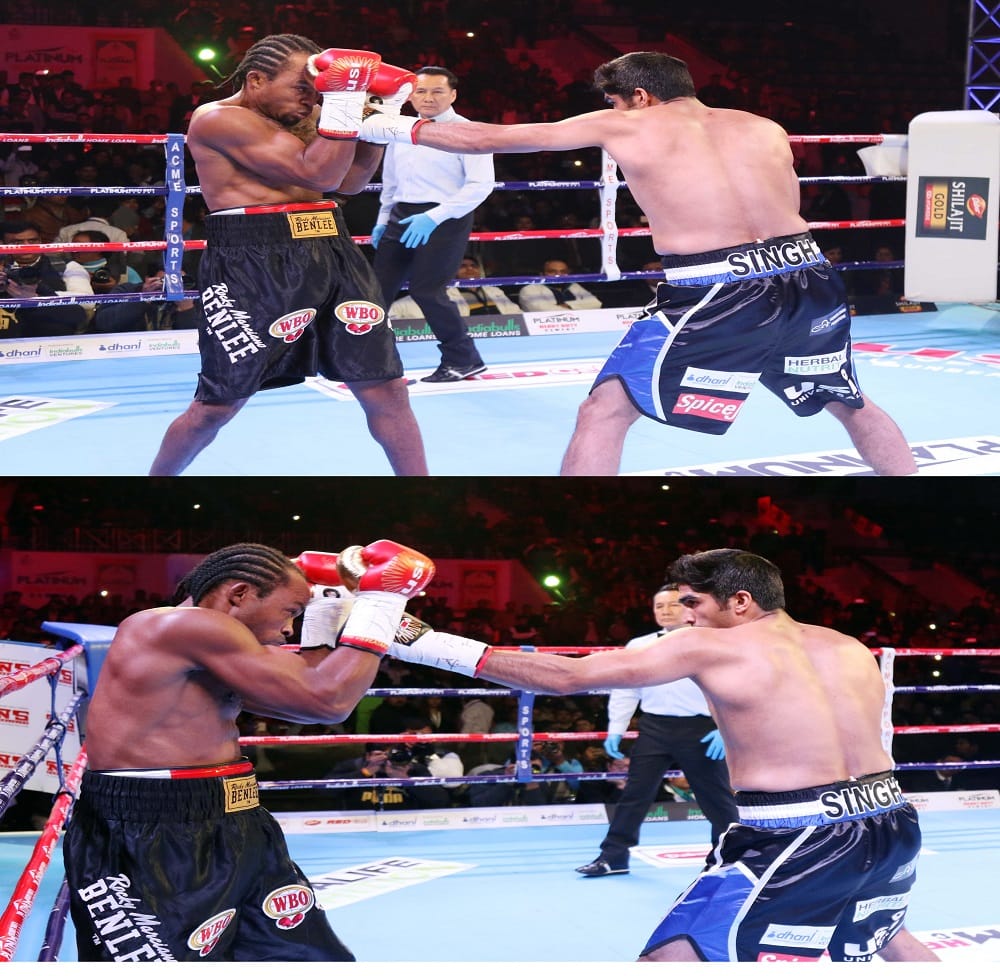 vijendra singh vs ernest amuzu match- pictures of rajasthan rumble 