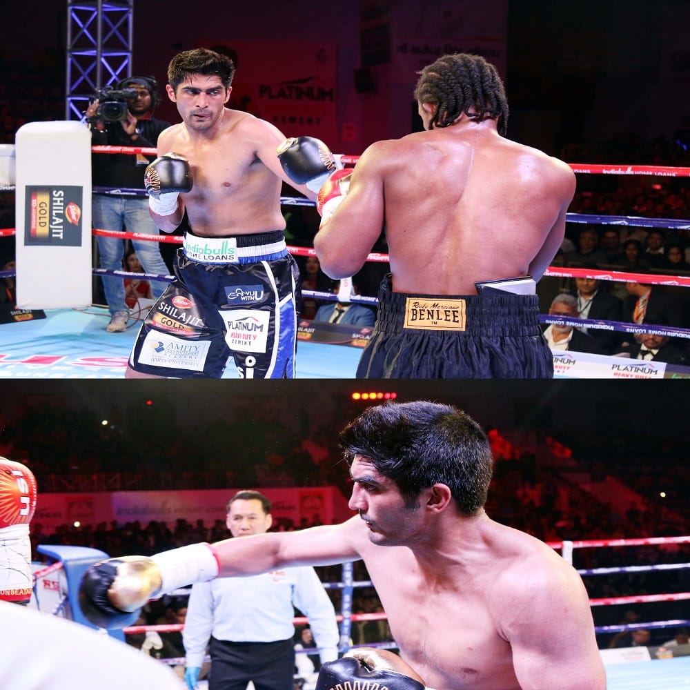 vijendra singh vs ernest amuzu match- pictures of rajasthan rumble 