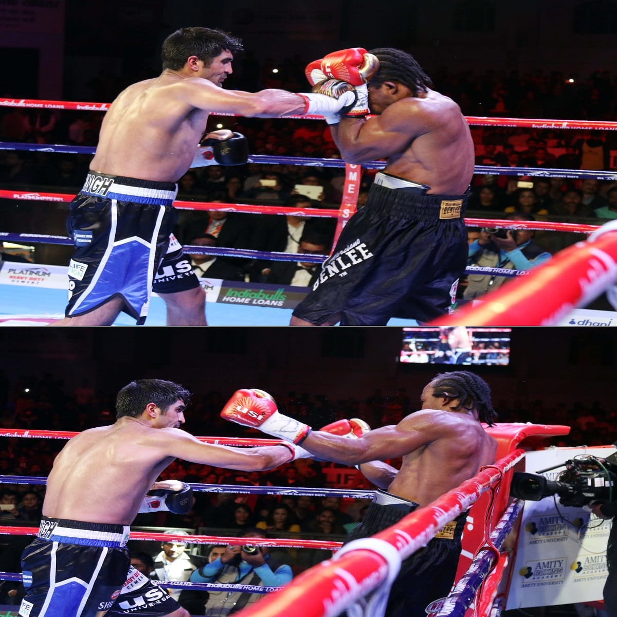 vijendra singh vs ernest amuzu match- pictures of rajasthan rumble 