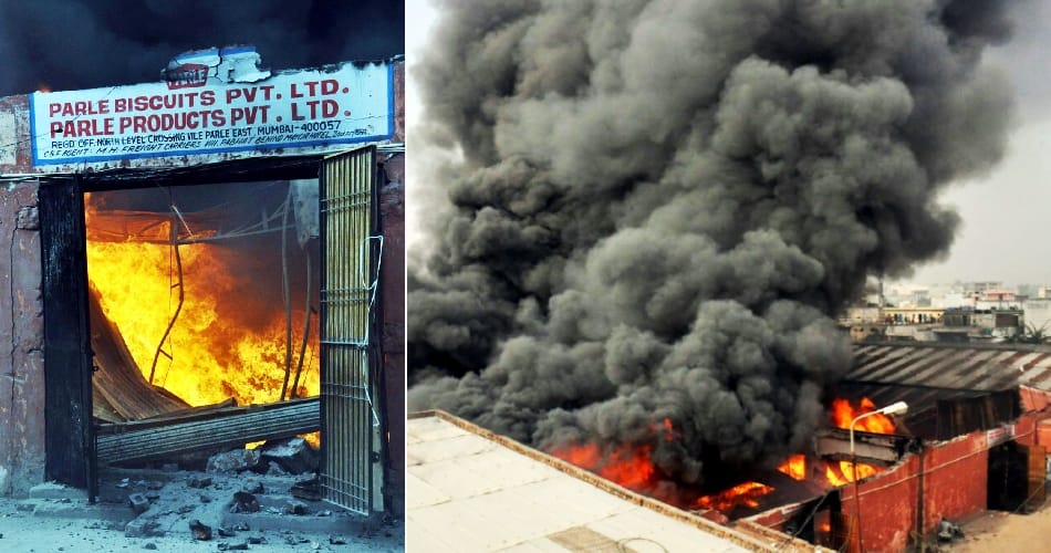Major fire broke out at a Parle G Godown in Zirakpur