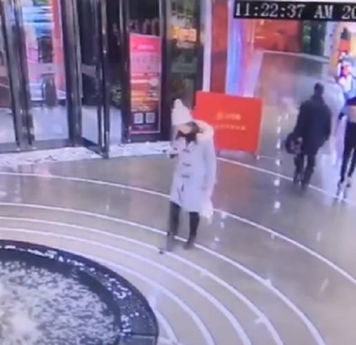 Chinese women Busy With Her Smartphone see what happens with her