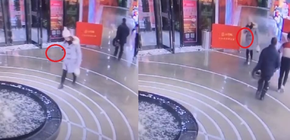 Chinese women Busy With Her Smartphone see what happens with her