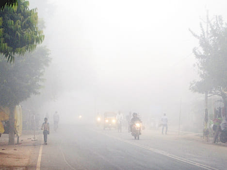 Light were burning vehicle, visibility was two meters