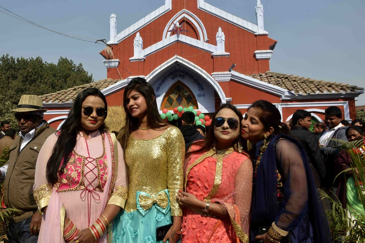 Merry christmas celebrate in church in varanasi