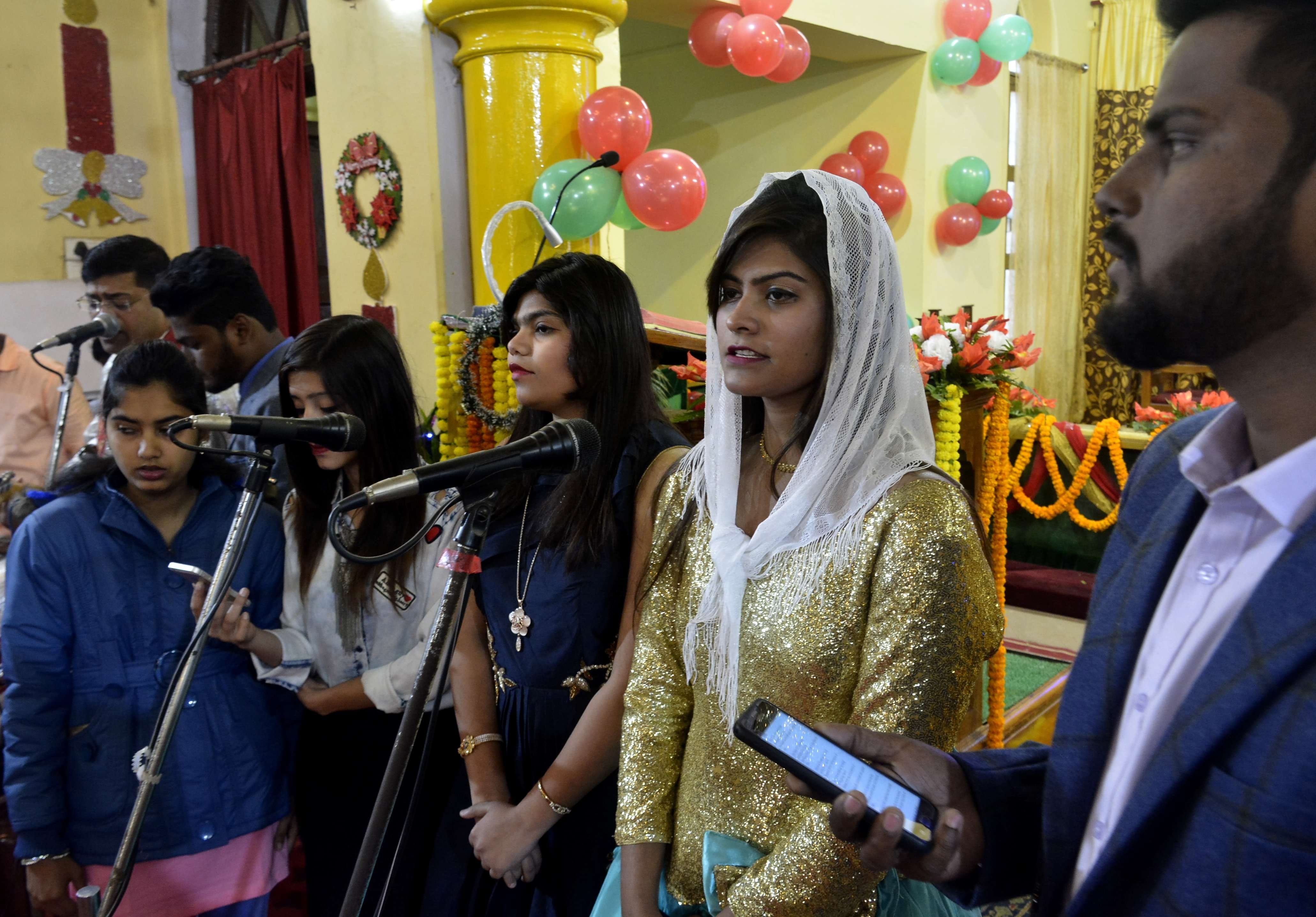 Merry christmas celebrate in church in varanasi