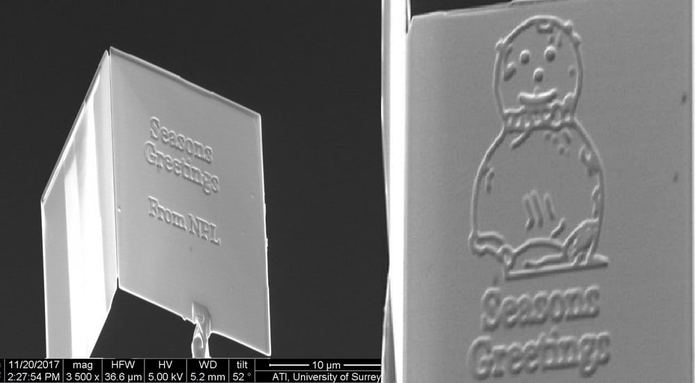 British scientist created world smallest Christmas card, without microscope can not see