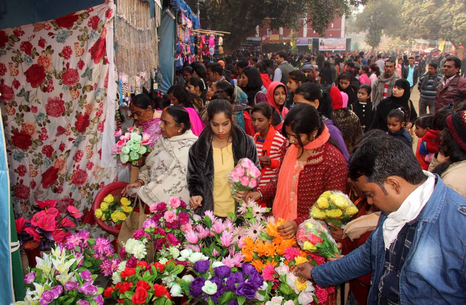 Flower exhibition in malviya bhawan in BHU