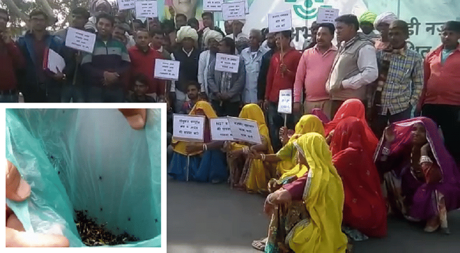 rajasthan- people protest in District collectorate ajmer