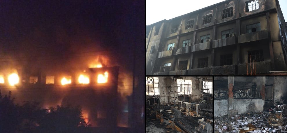 fire caught in a packaging company in noida
