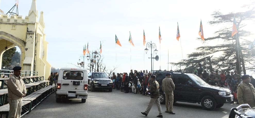 rehearsal for vvip movement in shimla for oath taking ceremony