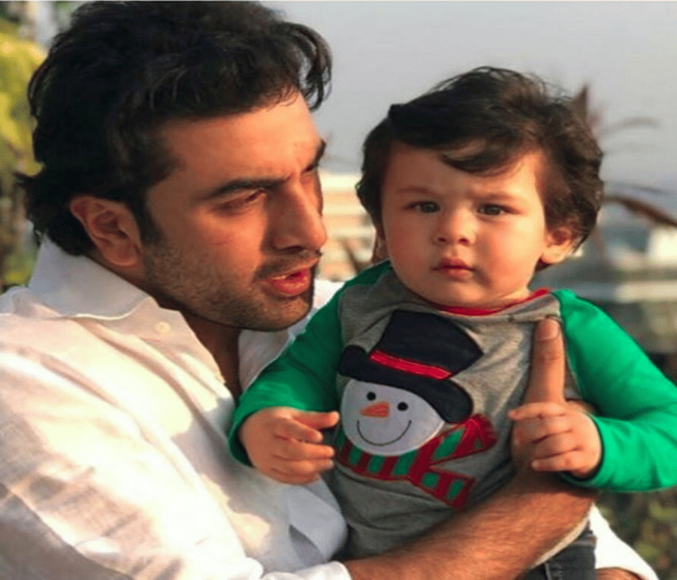 Taimur enjoying snowfall in Switzerland with Saifeena 