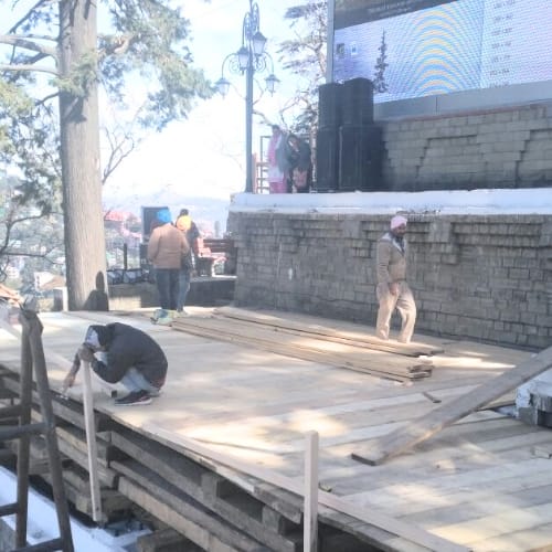 preparation for oath taking ceremony of new himachal govt 