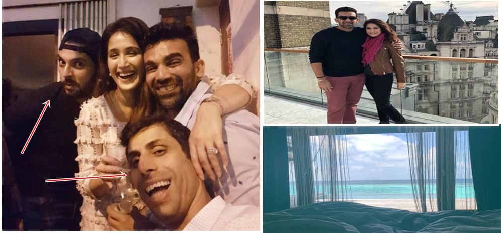Sagarika Ghatge is enjoying with zaheer khan and his friends