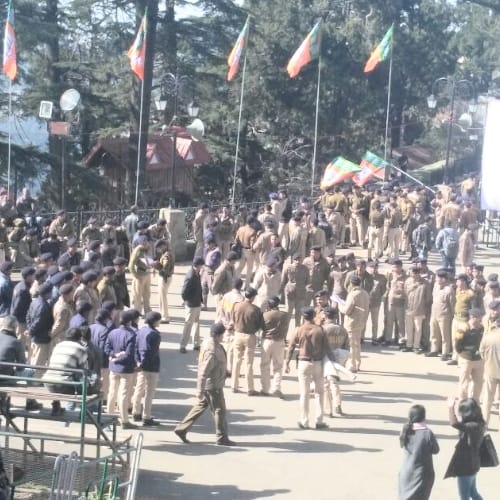 preparation for oath taking ceremony of new himachal govt 