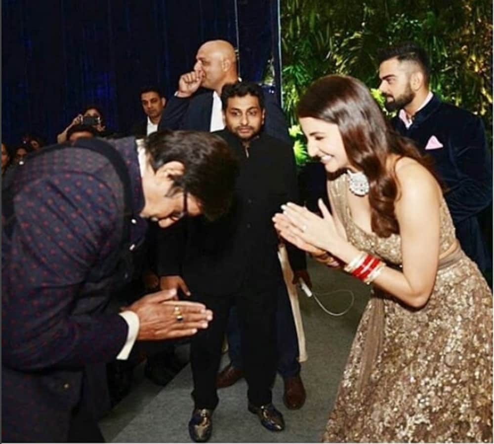 amitabh bachchan reached at virat and anushka mumbai reception